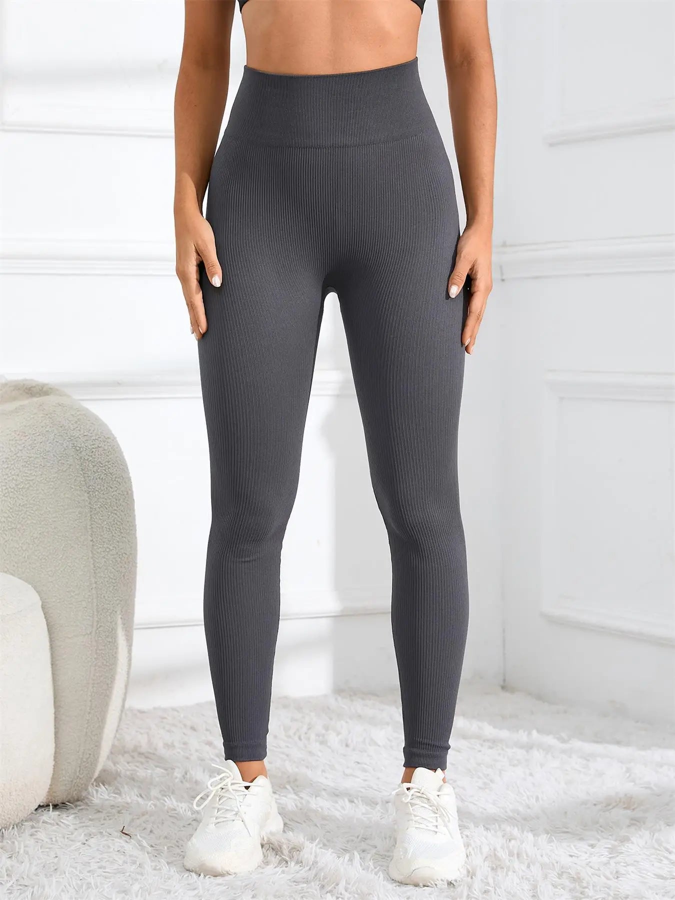 High Waisted Seamless Ribbed Yoga Leggings – Fall & Winter Fitness Tights for Women Style Heaven
