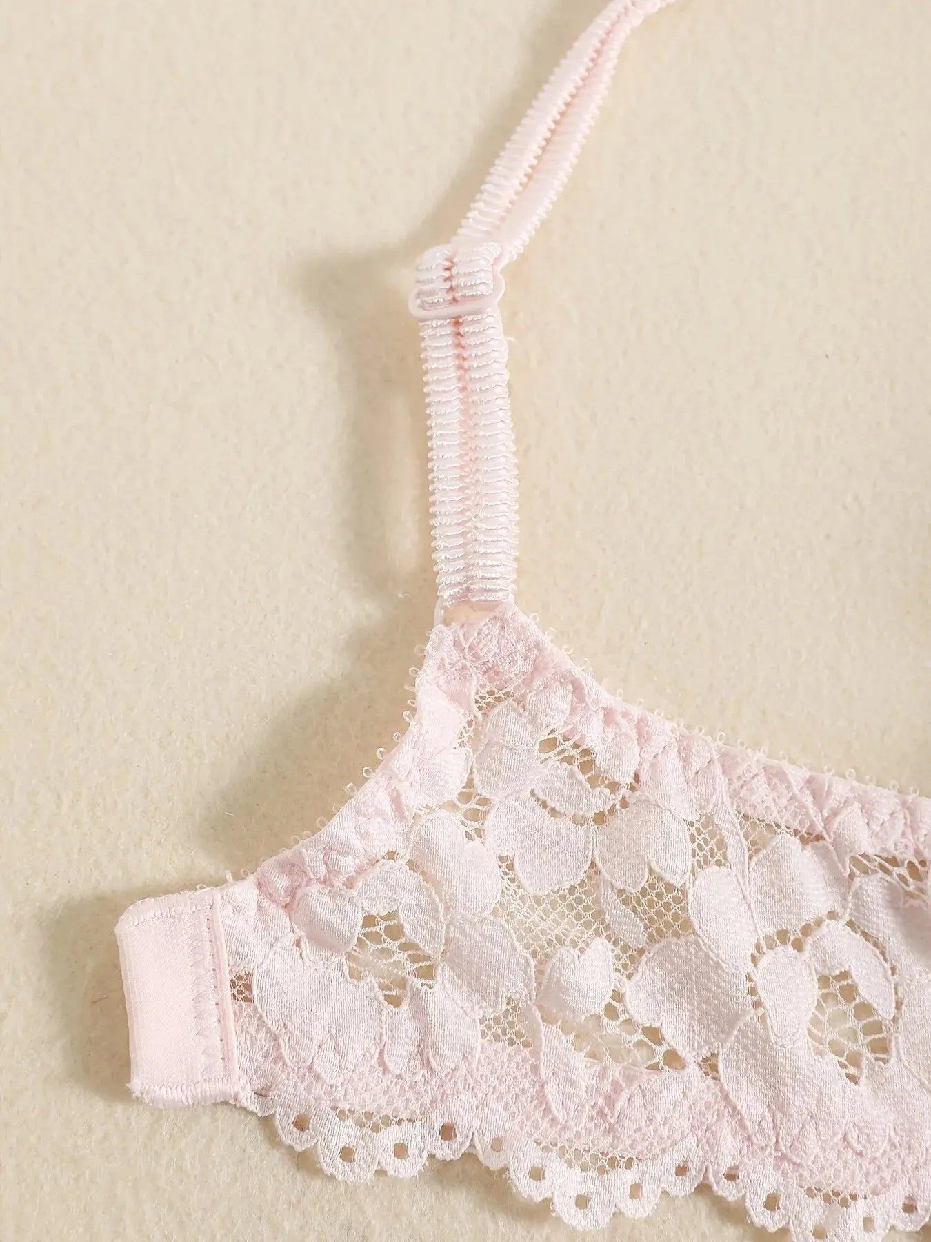Elegant Lace Embroidery Lingerie Set – Push-Up Bra & Sheer Panty, Breathable Fabric, Perfect for Valentine's Day Style Heaven