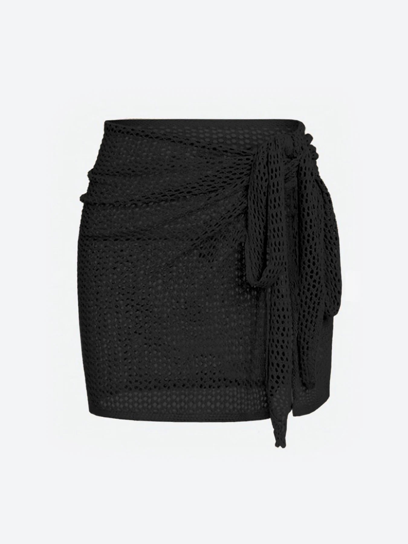 Women’s Knitted Short Skirt with Hollow Straps and Slit – Sexy Beach Cover-Up Shirt for Summer Style Heaven