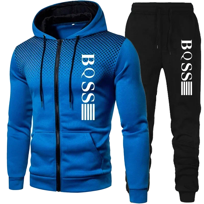 Men’s Spotted Sweatshirt Suit – Hoodie & Pants | Winter Two-Piece Fashion Tracksuit Style Heaven