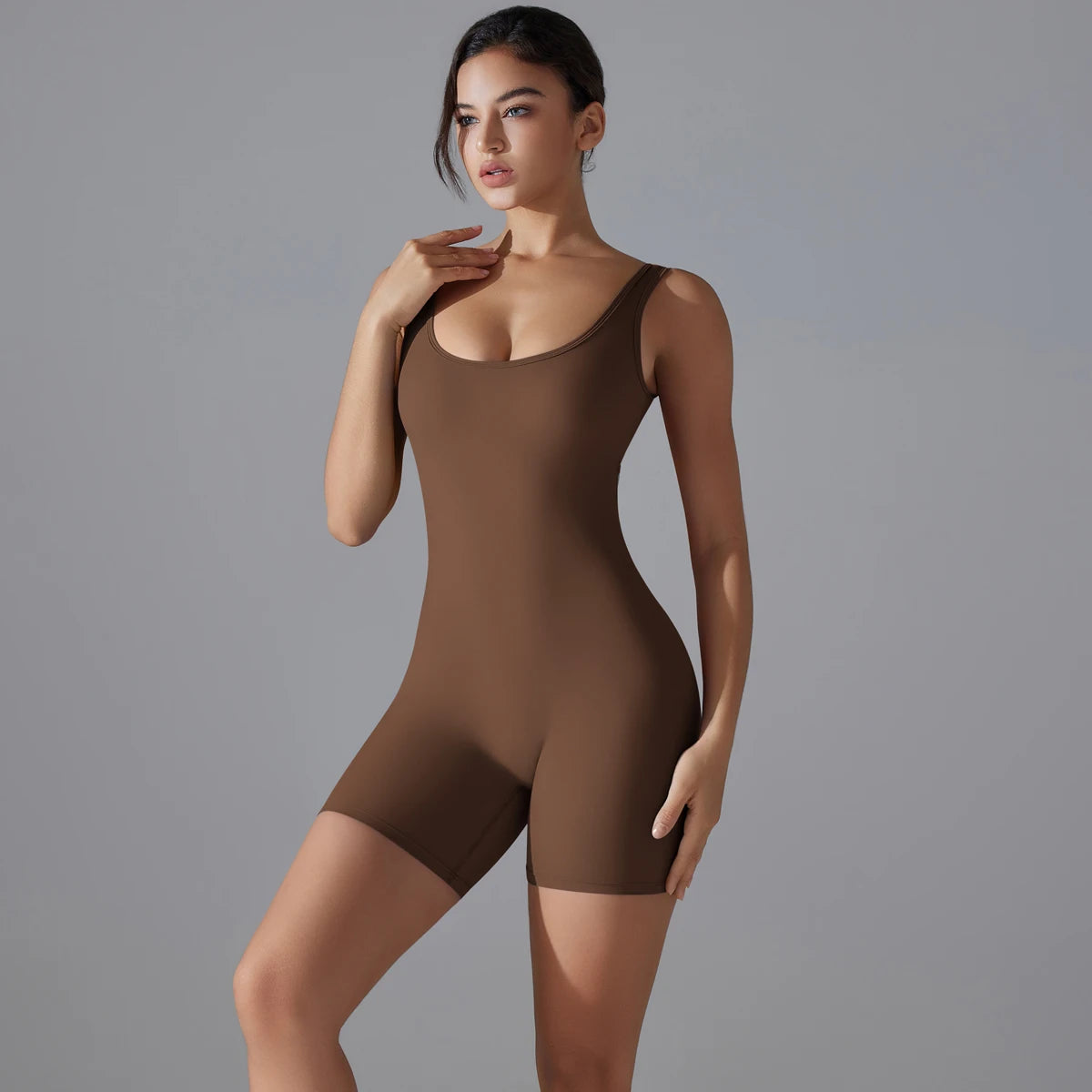 V-Back Scrunch Sports Jumpsuit – Sleeveless One-Piece Gym & Yoga Bodysuit for Women Style Heaven