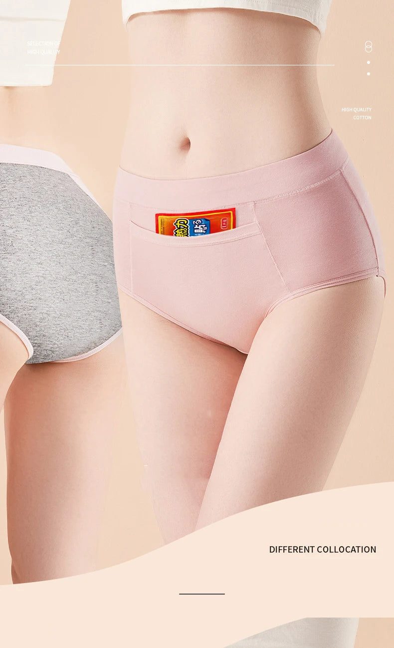 3-Pack High-Waist Menstrual Panties – Leak-Proof Cotton Period Briefs for Women