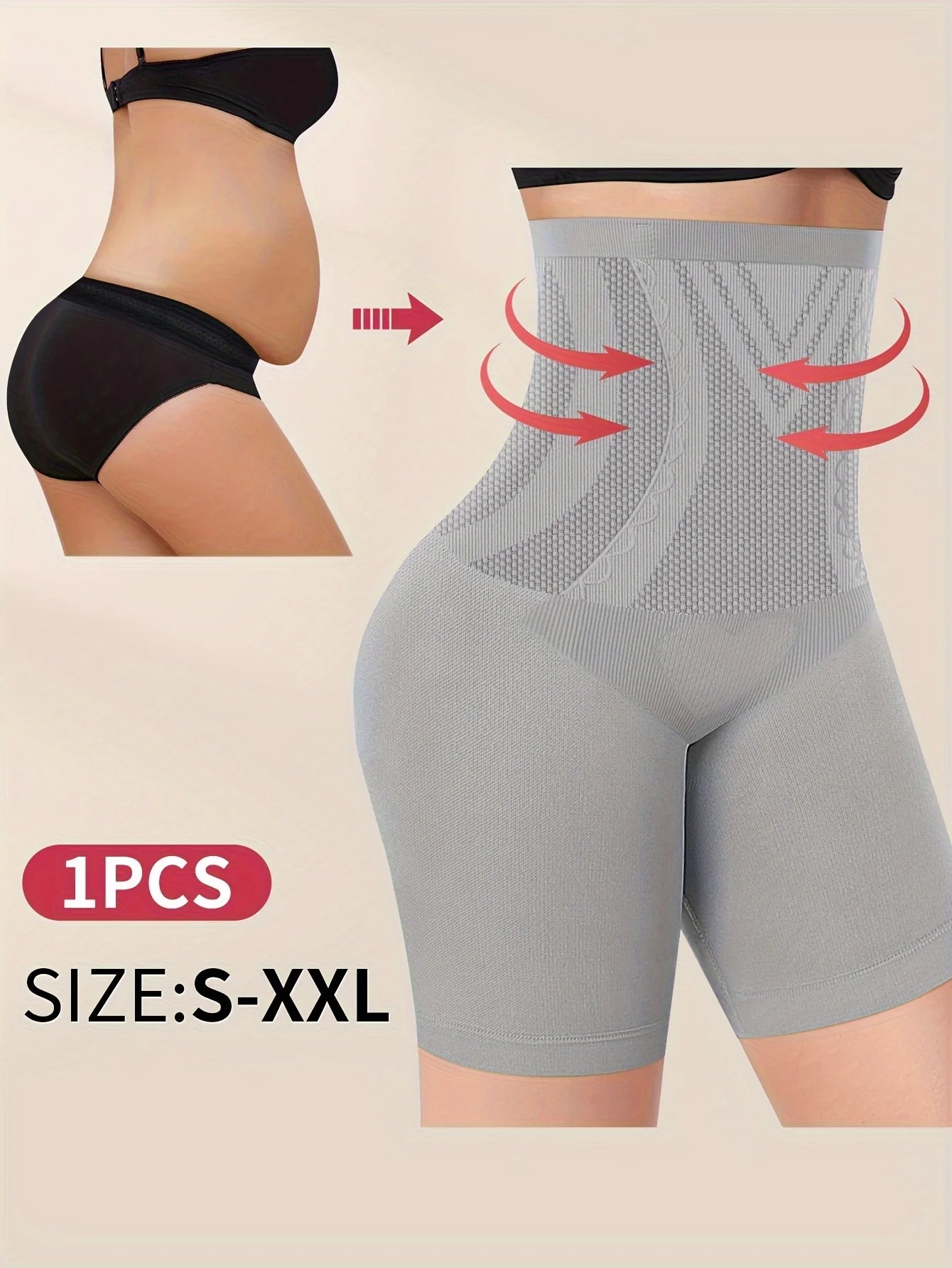 High-Waist Seamless Tummy Control Panties – Comfortable Four-Corner Design