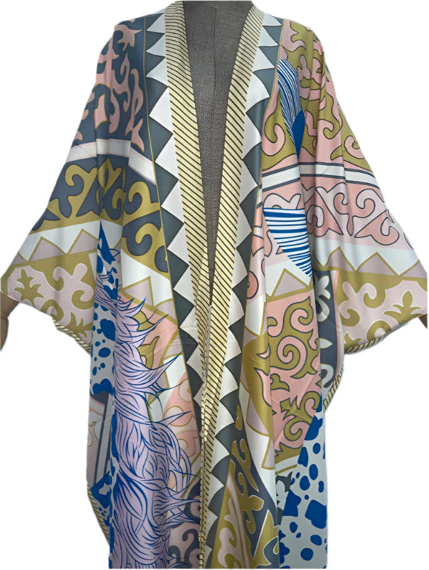 Elegant Women’s Boho Kaftan Kimono | Colorful Beachwear Cardigan | Summer Party Holiday Cover-Up - Style Heaven