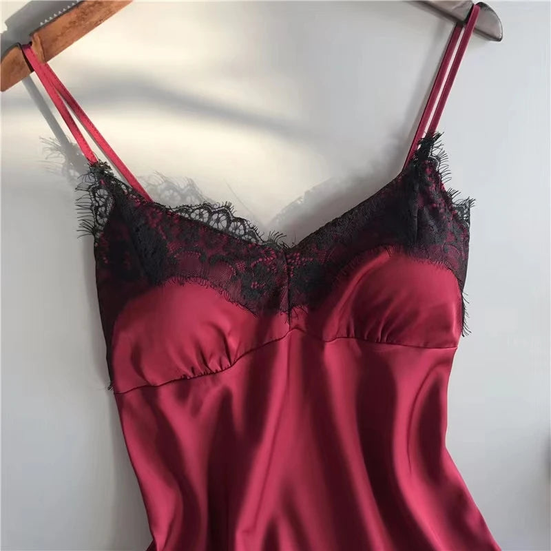 Sexy Lace Halter Pajama Set – 2-Piece Camisole & Shorts Sleepwear Style Heaven