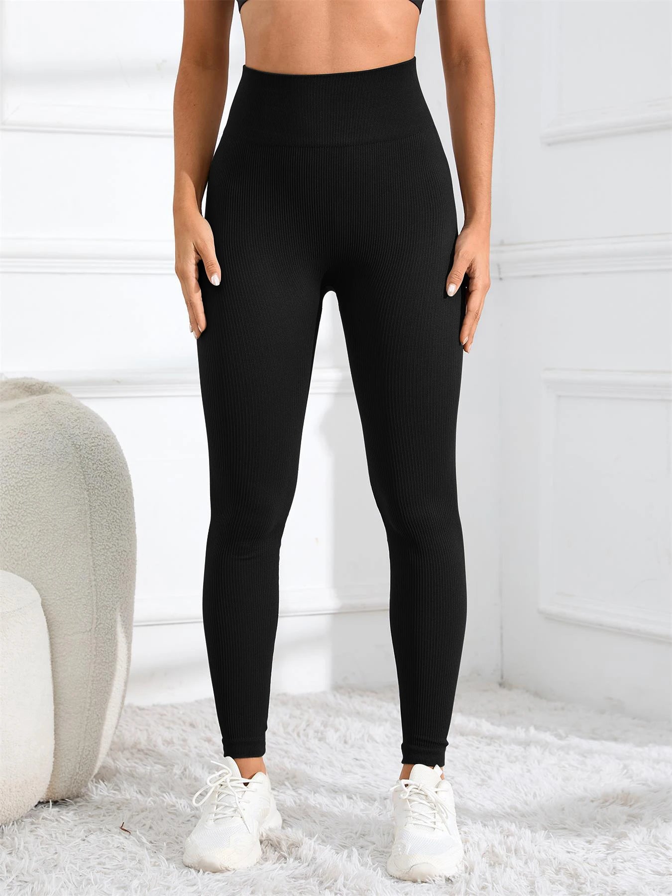 High Waisted Seamless Ribbed Yoga Leggings – Fall & Winter Fitness Tights for Women Style Heaven