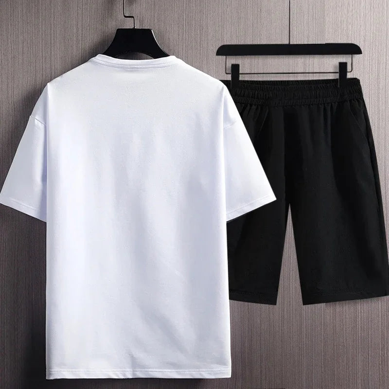 Men’s Summer Sports Suit – Quick-Dry Jogging Set with Bicycle Print | Breathable Sweatshirt & Sweatpants Style Heaven