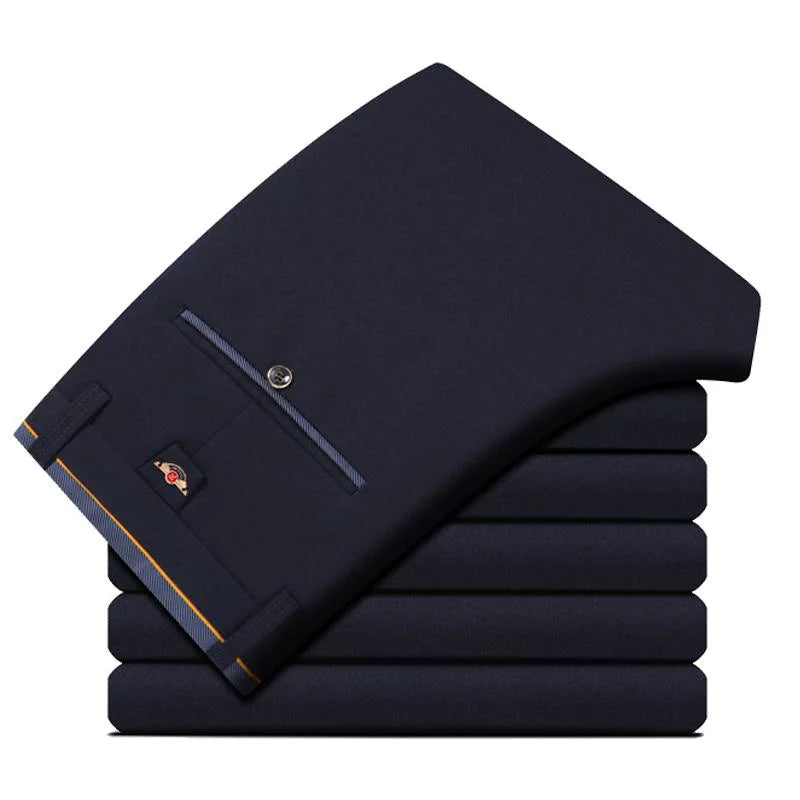 Men’s Summer Business Casual Suit Pants – Elastic Waist, Straight Fit Formal Trousers (Plus Size 28-40) - Style Heaven
