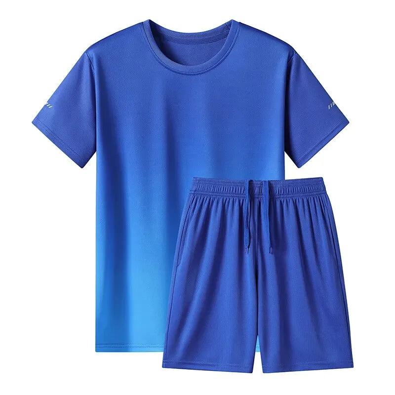 Unisex Quick-Dry 2-Piece Tracksuit – Oversized Short-Sleeve Sport Set for Summer 2024 Style Heaven