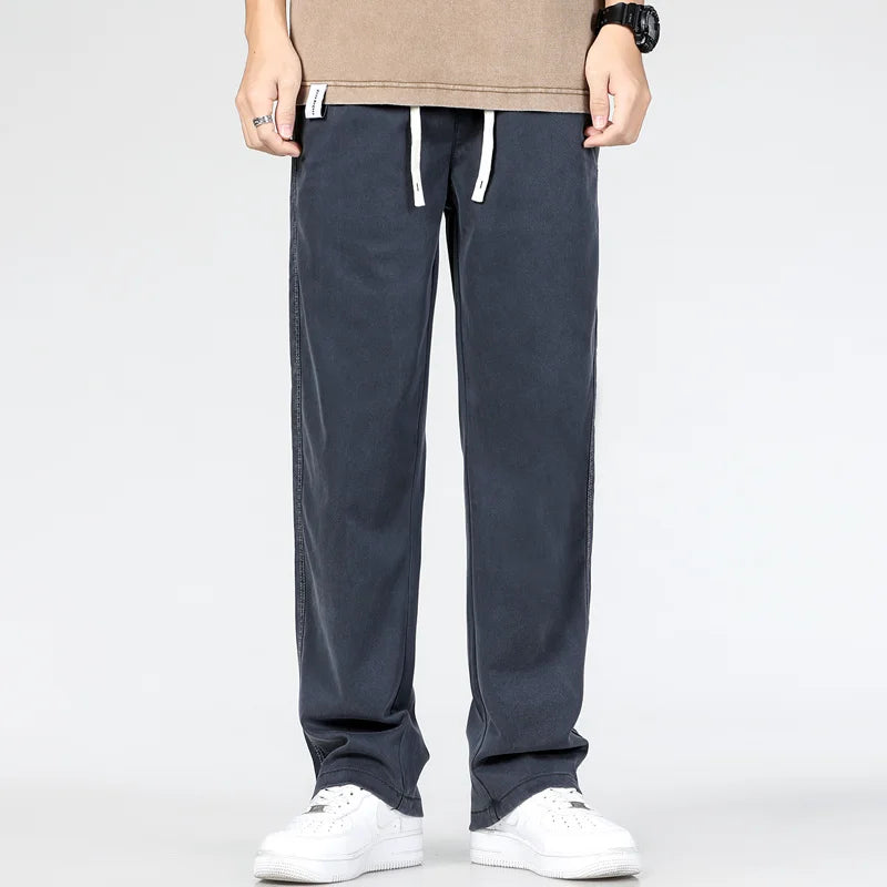 Men’s Summer Soft Lyocell Jeans – Elastic Waist Loose Straight Denim Trousers - Style Heaven