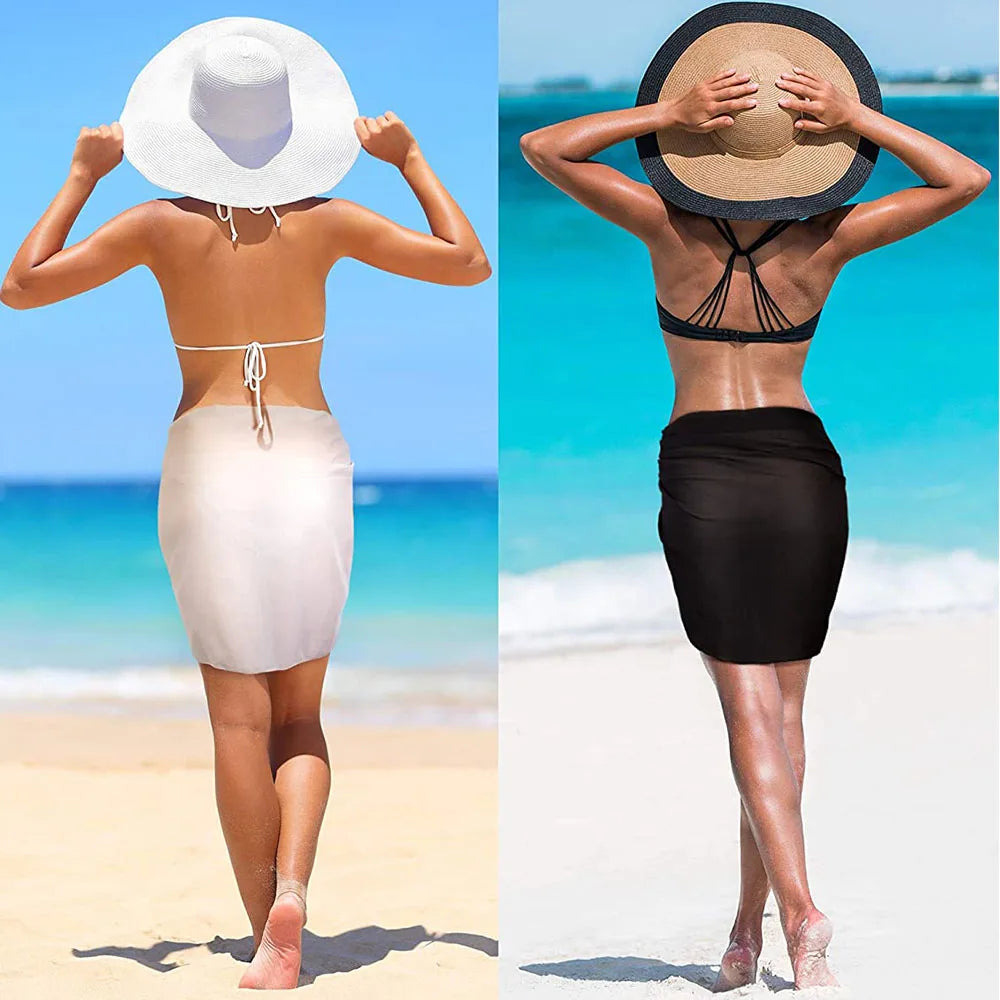 Women’s Short Sarong Swimsuit Coverup – Sheer Chiffon Beach Wrap Skirt for Swimwear Style Heaven