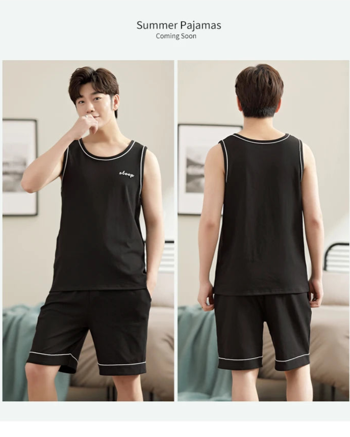 Men's Plus-Size Summer Pajama Set – Short Sleeve & Shorts Sleepwear Style Heaven