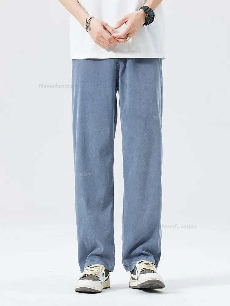 Men’s Ultra-Thin Baggy Jeans – Soft & Breathable Lyocell Straight-Leg Pants - Style Heaven