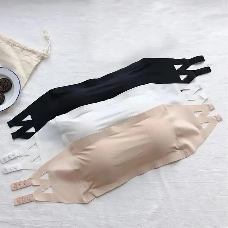 Seamless One-Piece Tube Top – Women's Strapless Bandeau Bra with Removable Pads, Basic Black/White/Nude Lingerie Style Heaven