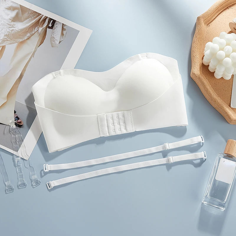 Seamless Strapless Push-Up Bra – Breathable Wireless Tube Top for Women, Invisible Wedding Brassiere Style Heaven