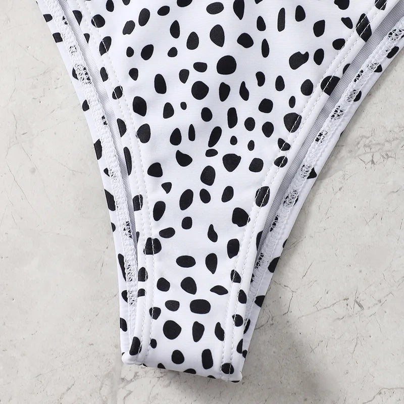 Leopard Print 3-Piece Micro Bikini Set – Halter Top, Low Waist Bottoms & Cover-Up - Style Heaven