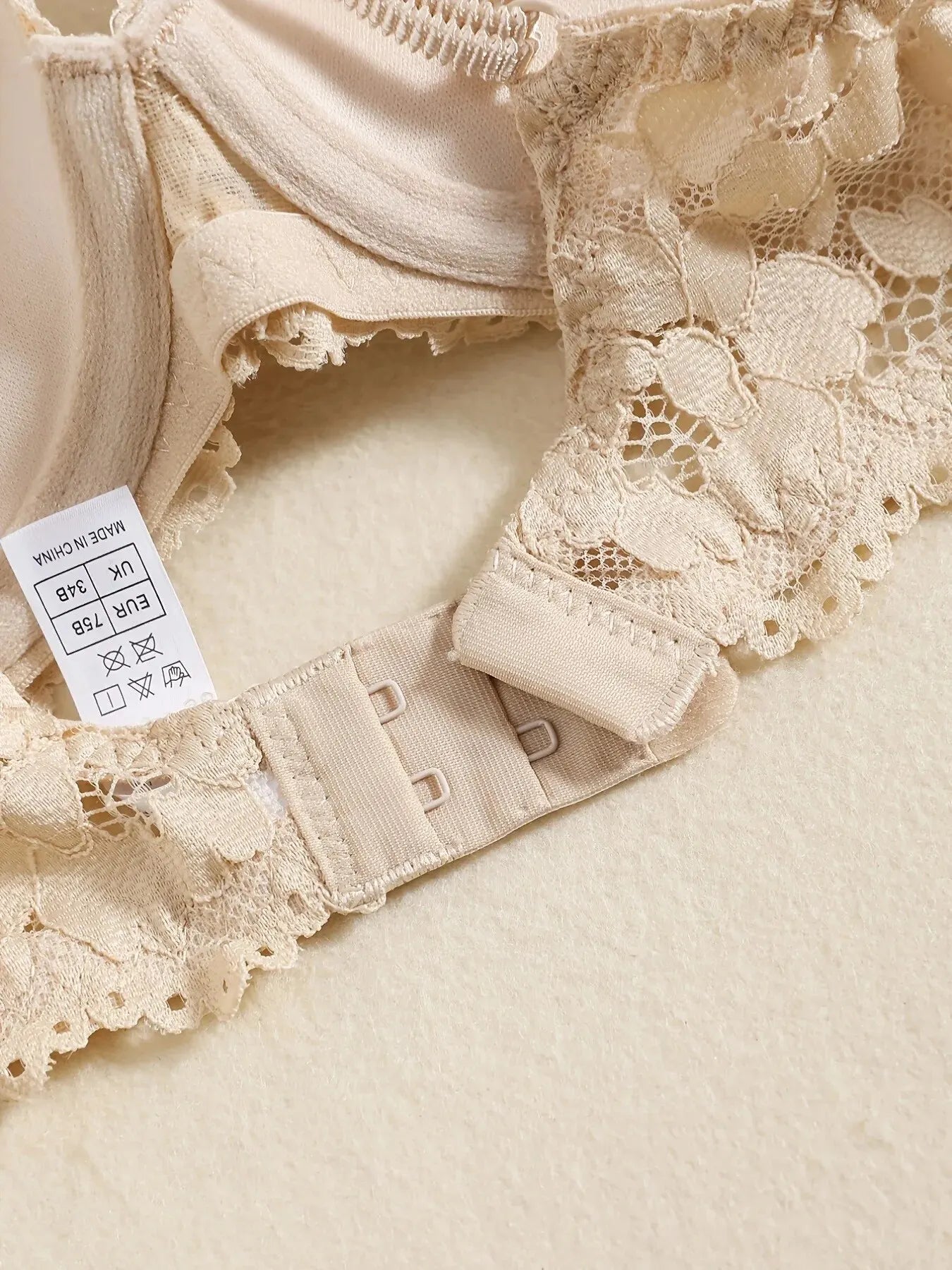 Elegant Lace Embroidery Lingerie Set – Push-Up Bra & Sheer Panty, Breathable Fabric, Perfect for Valentine's Day Style Heaven