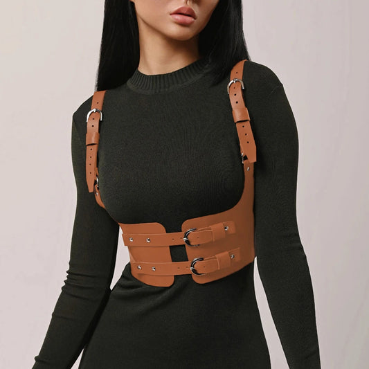 Punk Corset Belt – Wide Leather Waistband for Street & Gothic Style