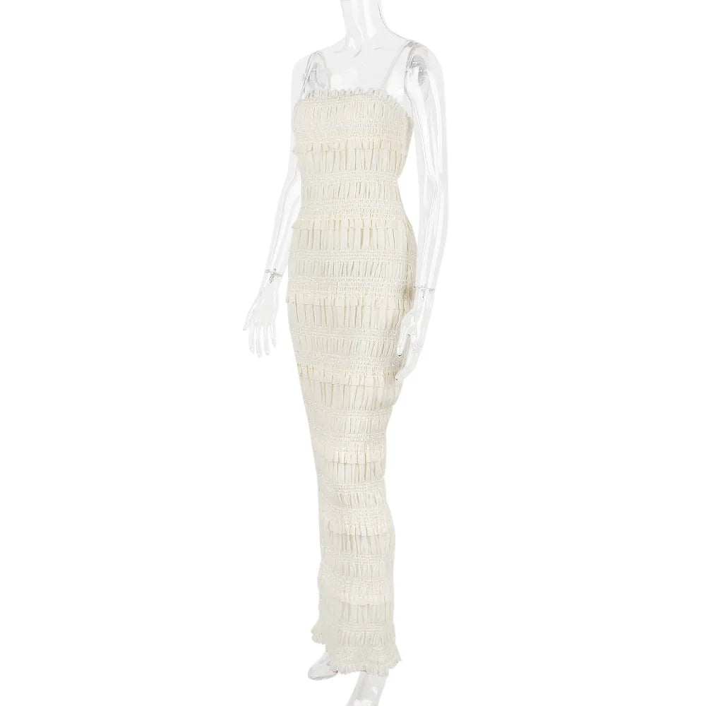 Suninheart Summer Maxi Spaghetti Strap Wedding Bride Dress – Elegant Formal Occasion Slim Fit Party Evening Gown for Women Style Heaven