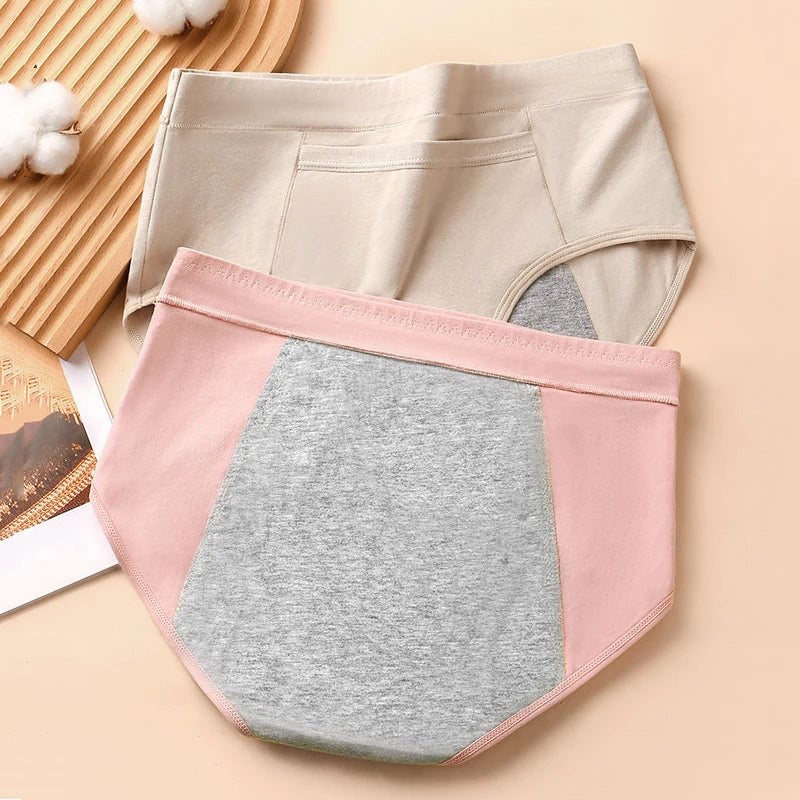 3-Pack High-Waist Menstrual Panties – Leak-Proof Cotton Period Briefs for Women