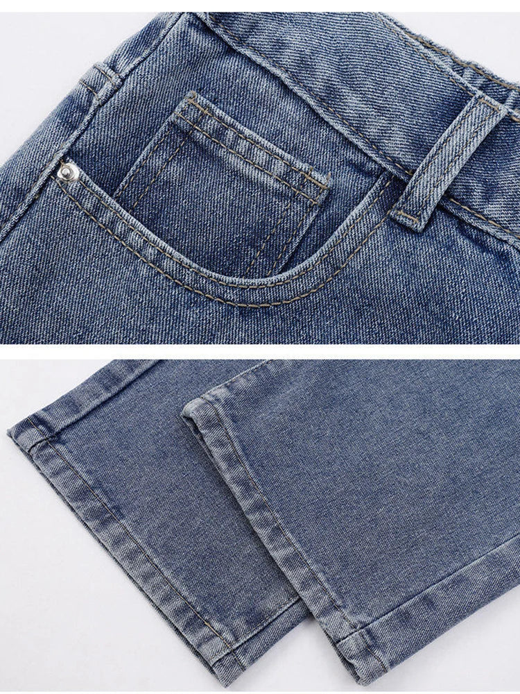 2025 New Korean Men's Wide-Leg Denim Jeans – Classic Straight-Leg Casual Pants Style Heaven