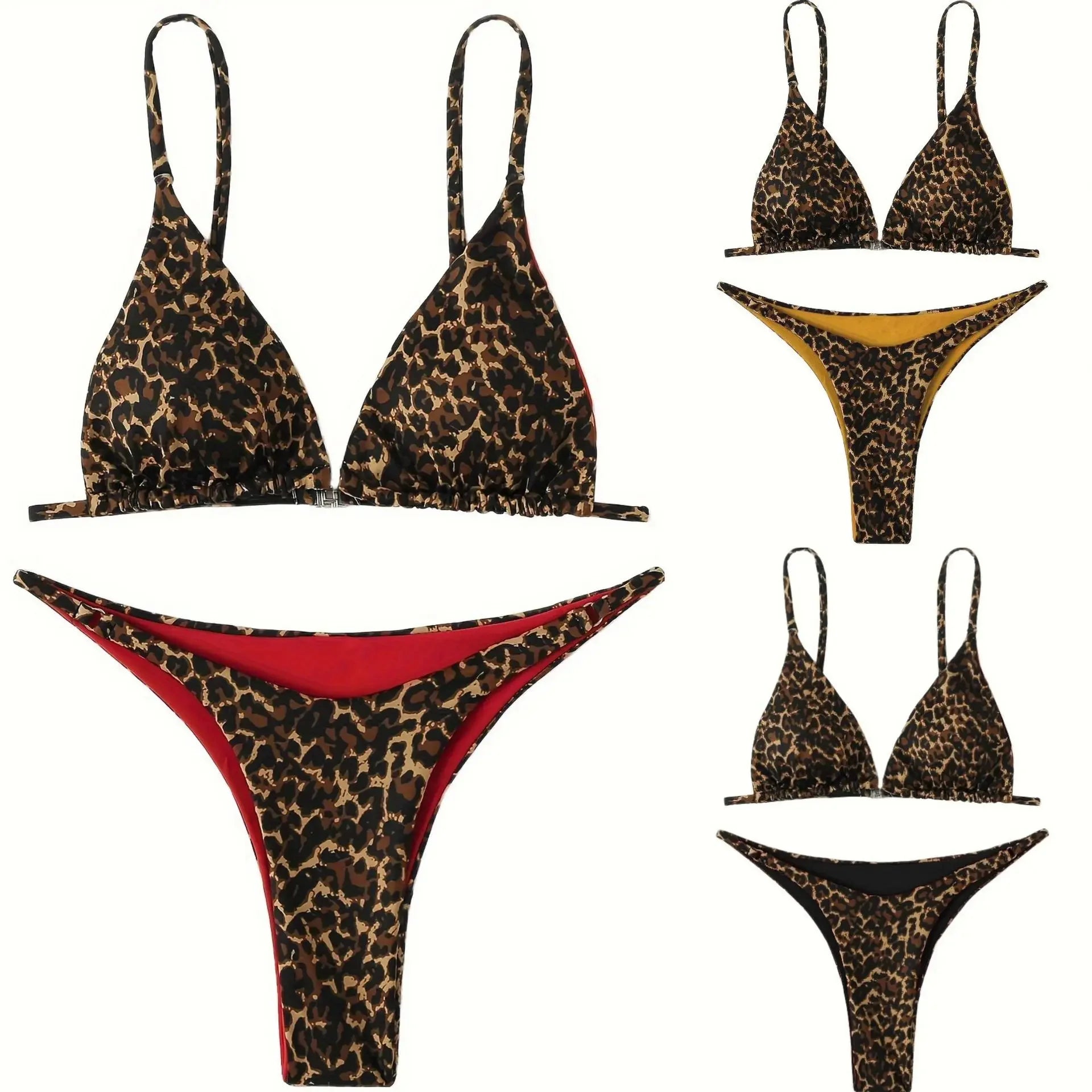 2024 Micro Leopard Bikini – High Cut Bandage Push-Up Swimsuit, Sexy Thong Swimwear for Beach Vacation Style Heaven