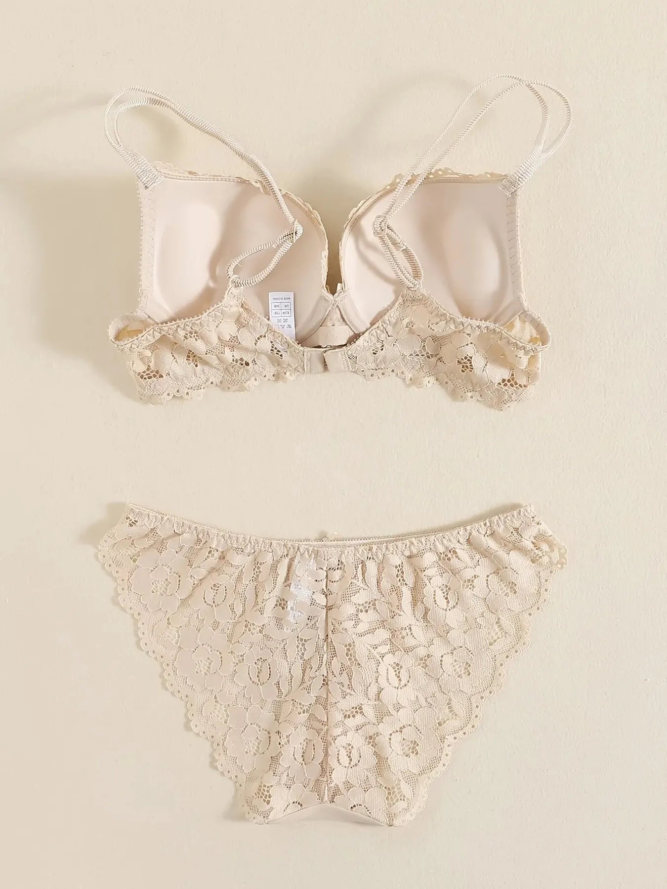 Elegant Lace Embroidery Lingerie Set – Push-Up Bra & Sheer Panty, Breathable Fabric, Perfect for Valentine's Day Style Heaven