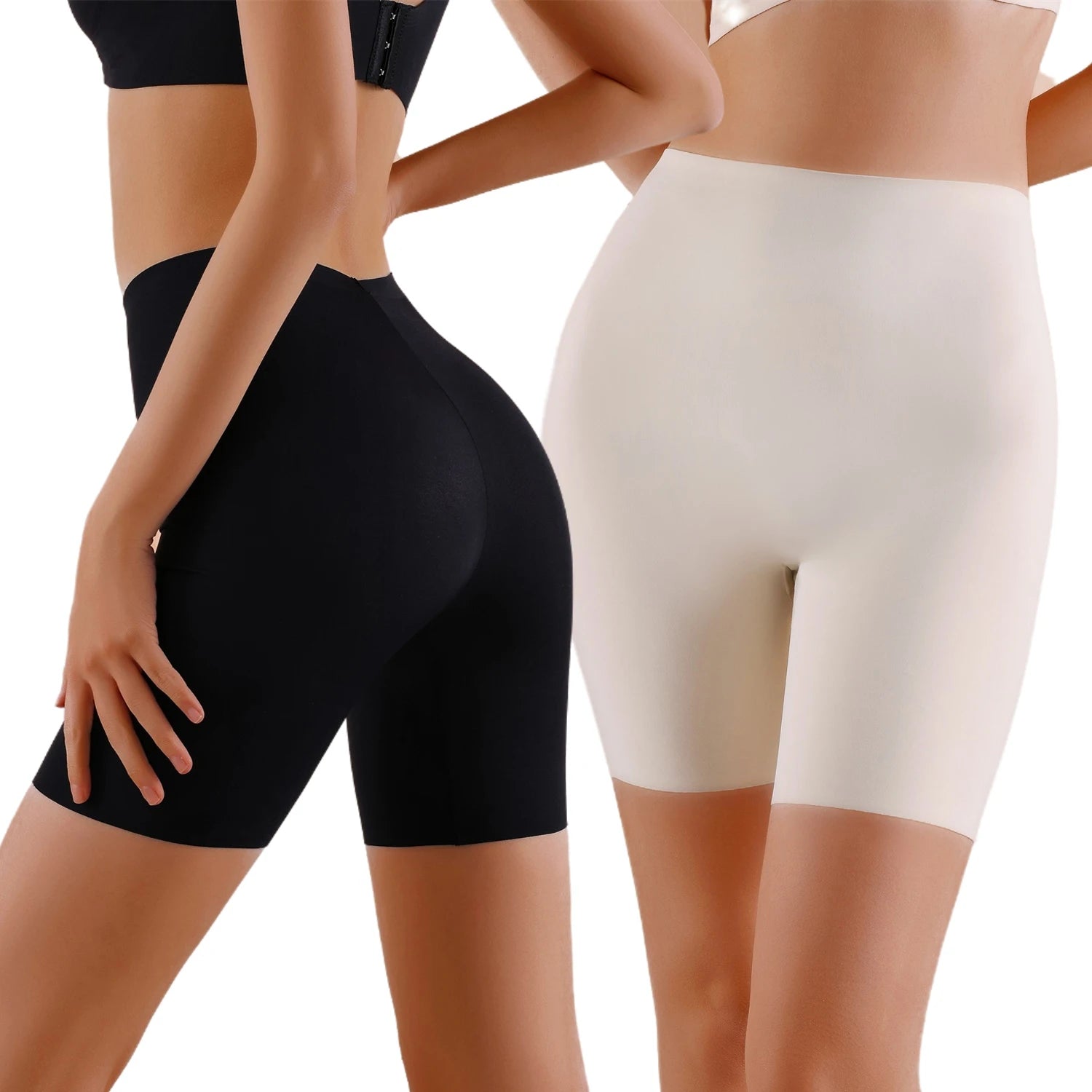 Seamless High-Waist Tummy Control Shorts – Ice Silk Hip-Lift Boyshorts Style Heaven