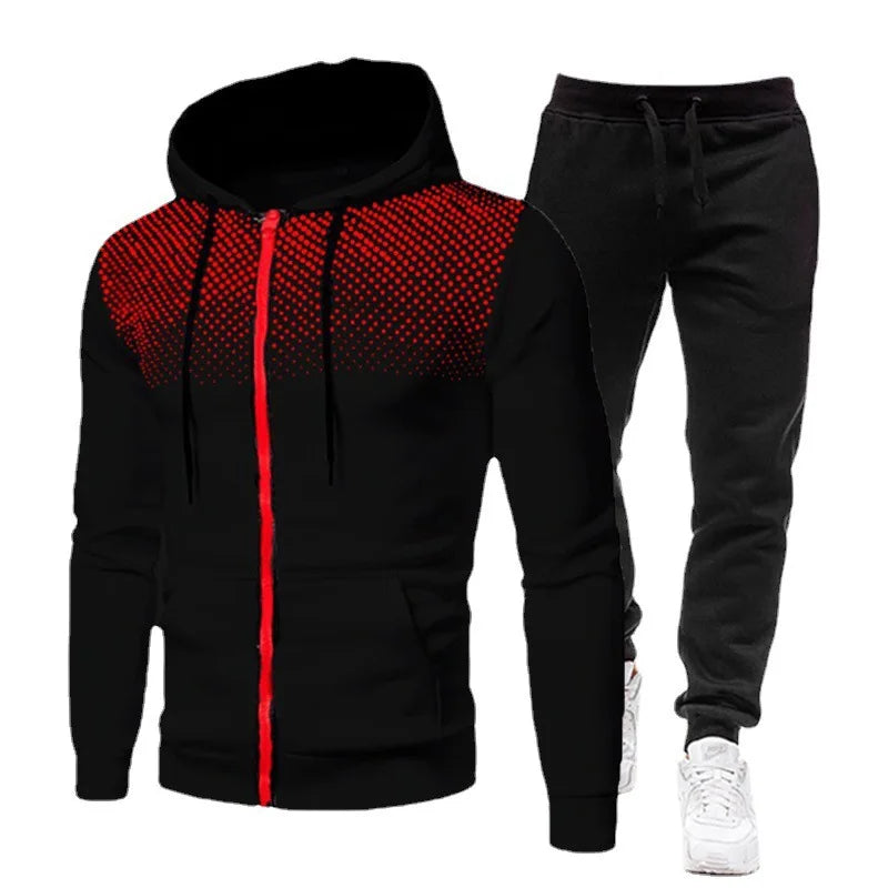 Men’s Solid Color Fleece Sweater & Jogger Pants Set – Casual Zipper Hoodie & Sweatpants Sportswear (Autumn/Winter Collection) Style Heaven