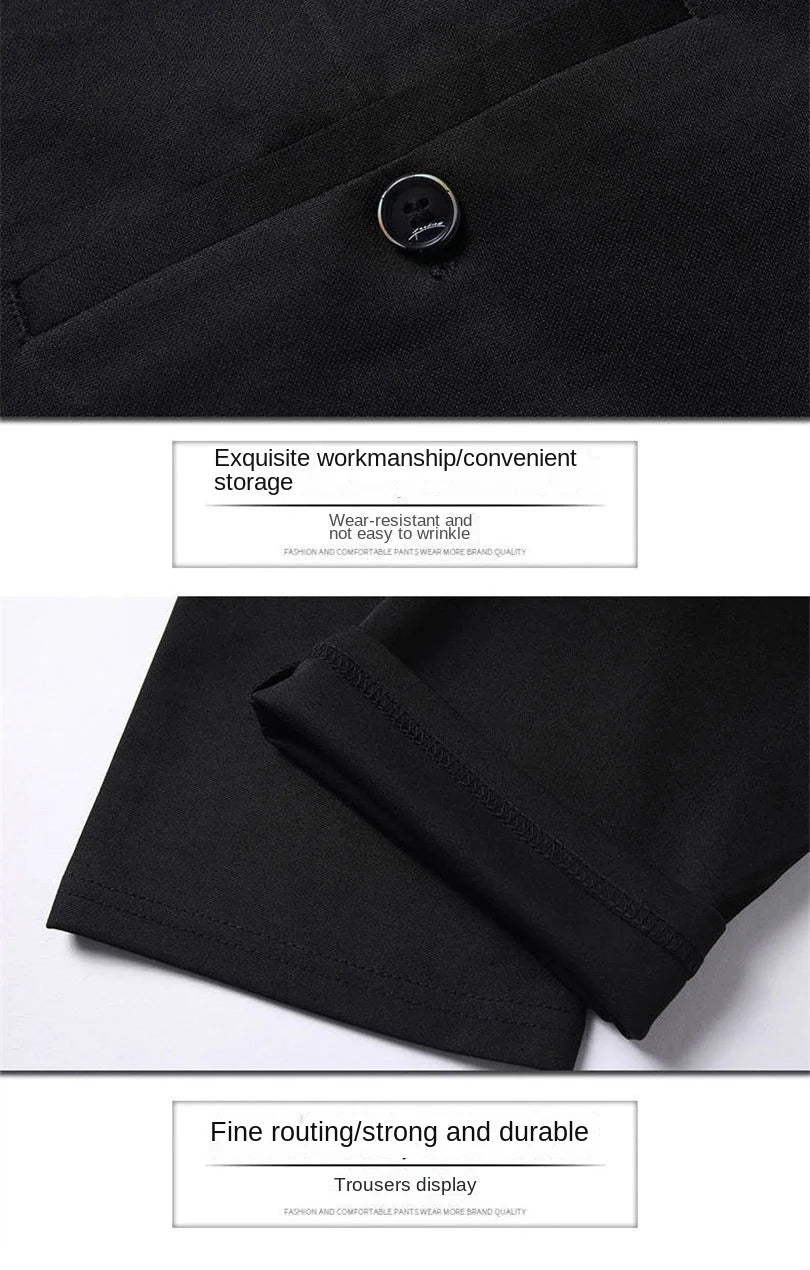 Men's Summer Slim-Fit Suit Pants – Elastic Waist, Non-Iron Straight-Leg Business Trousers for Formal & Casual Wear Style Heaven