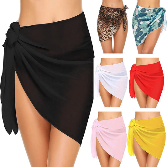 Women’s Short Sarong Swimsuit Coverup – Sheer Chiffon Beach Wrap Skirt for Swimwear Style Heaven