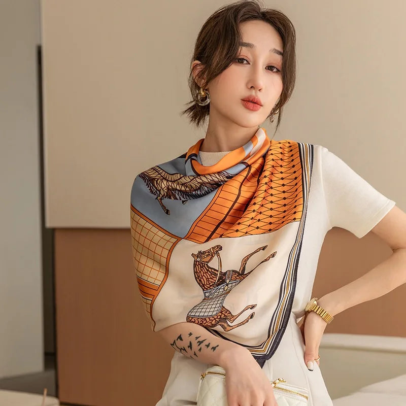Large Imitation Silk Travel Scarf | 110x110cm Beach Sarong Wrap | Bikini Cover-Up for Women - Style Heaven