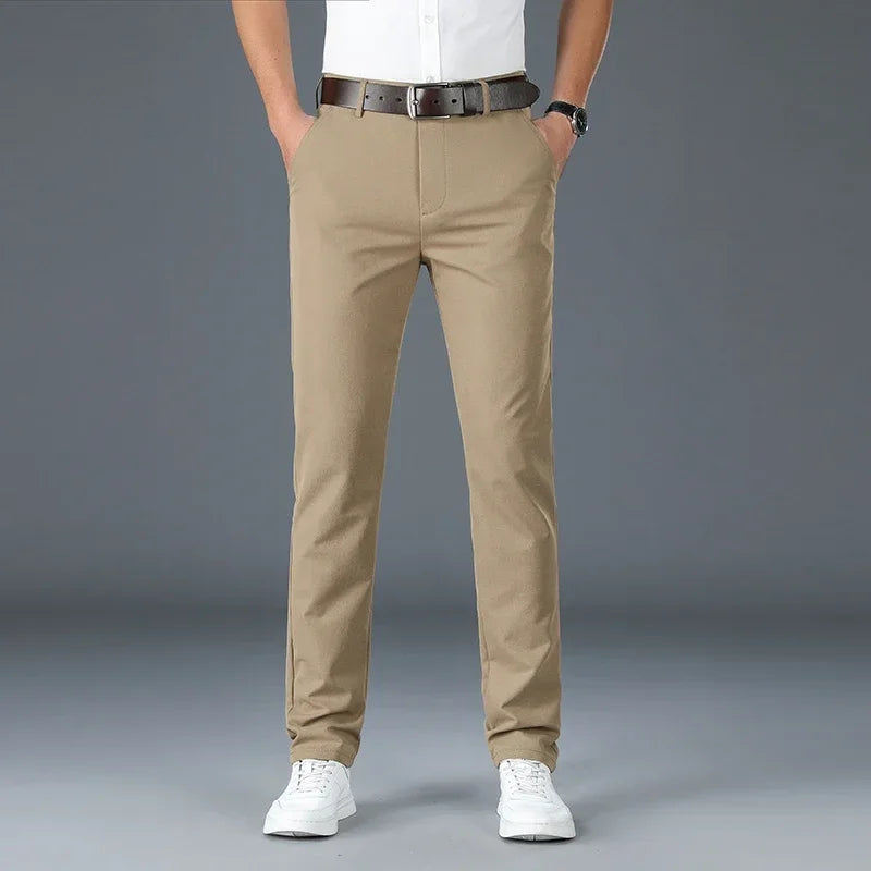 2024 Men's Business Casual Suit Pants – Elastic Straight-Leg Formal Trousers for Office & Events Style Heaven