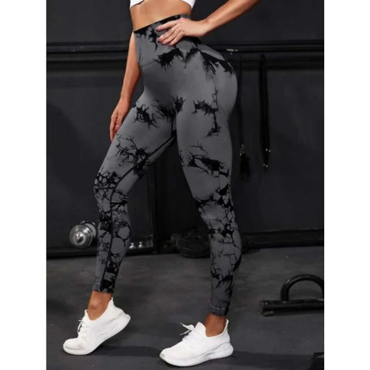 Seamless High-Waist Tie-Dye Leggings for Women – Fitness Sports Running Yoga Pants with Hip Lifting Elastic Knitting Style Heaven