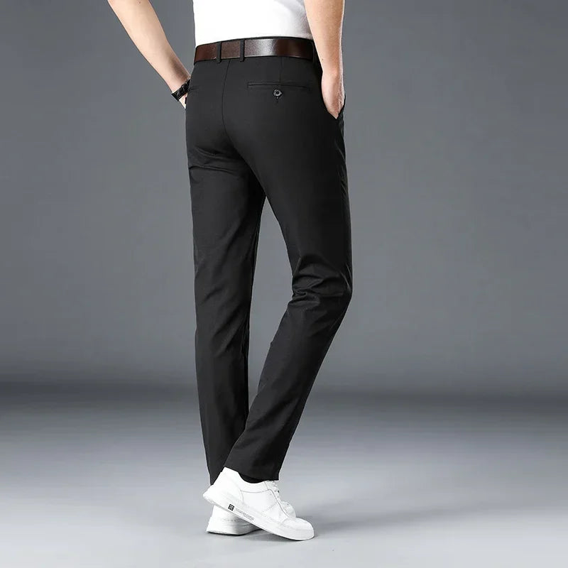 2024 Men's Business Casual Suit Pants – Elastic Straight-Leg Formal Trousers for Office & Events Style Heaven