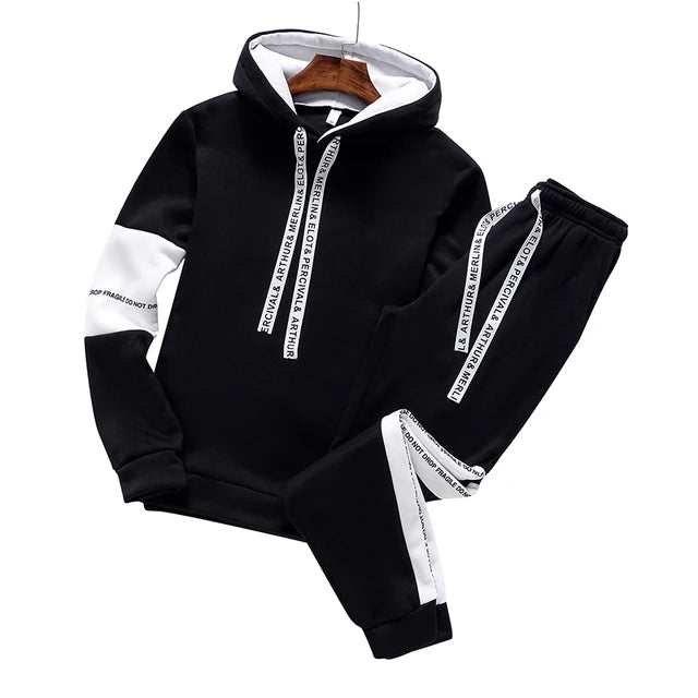 Men’s Winter Hoodie Tracksuit Set – Casual Pullover Sweatshirt & Jogger Pants for Streetwear & Sports Style Heaven