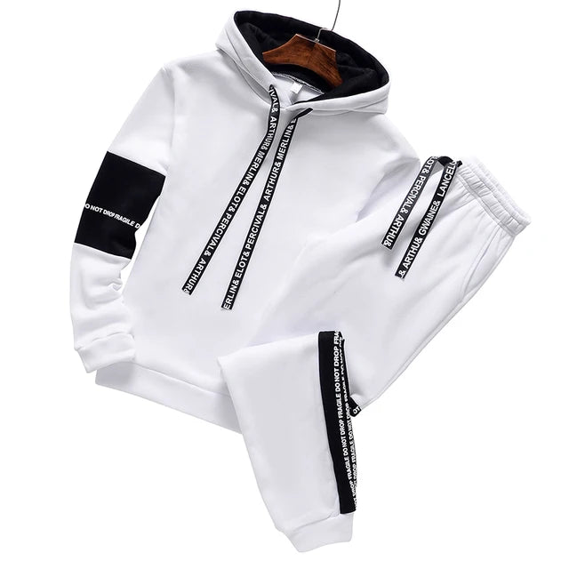 Men’s Winter Hoodie Tracksuit Set – Casual Pullover Sweatshirt & Jogger Pants for Streetwear & Sports Style Heaven