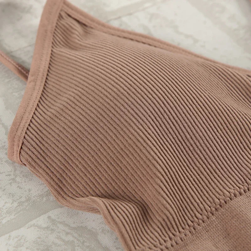 2-Piece Seamless Bralette & G-String Set – Soft Tank Crop Lingerie