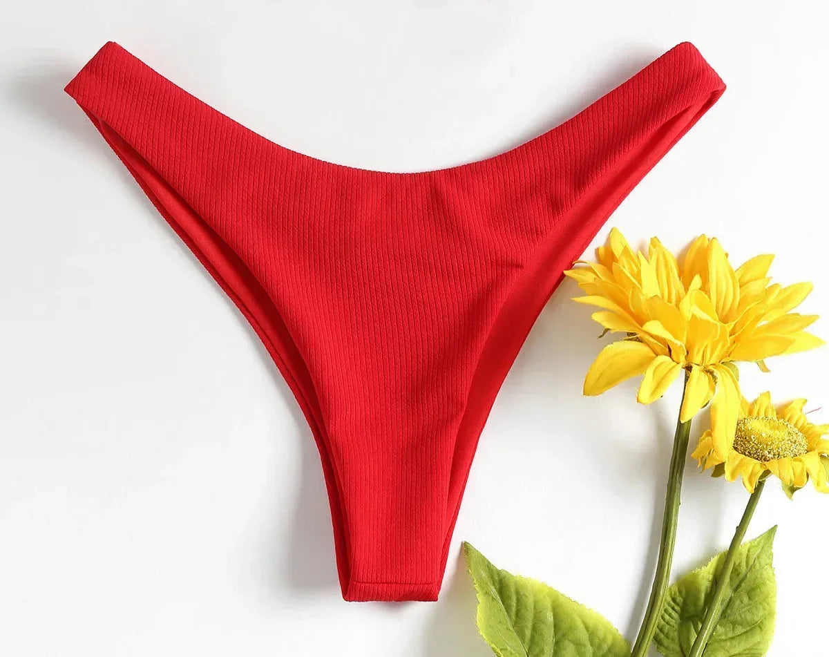Women’s Sexy Tube Top Bow Split Bikini Swimsuit – Stylish Swimwear with High-Waisted Bottoms Style Heaven