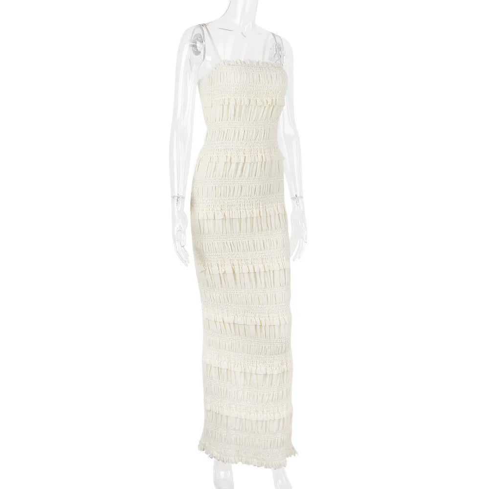 Suninheart Summer Maxi Spaghetti Strap Wedding Bride Dress – Elegant Formal Occasion Slim Fit Party Evening Gown for Women Style Heaven