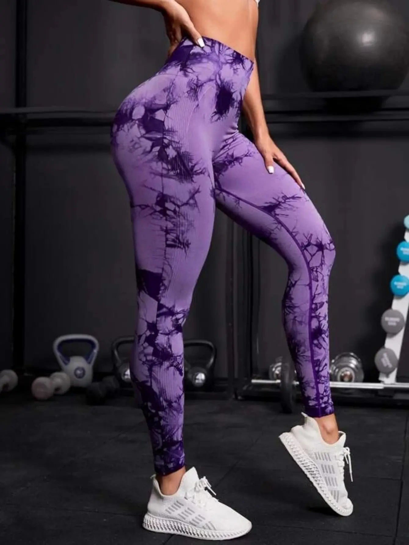 Seamless High-Waist Tie-Dye Leggings for Women – Fitness Sports Running Yoga Pants with Hip Lifting Elastic Knitting Style Heaven