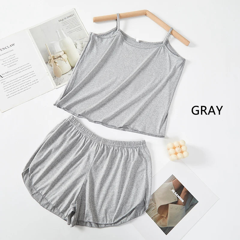 Soft Camisole Pajama Set – Smooth & Casual Summer Sleepwear Style Heaven