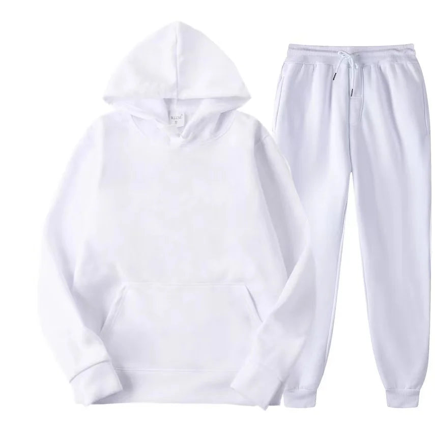 Unisex Casual Tracksuit Set – Hoodie & Sweatpants 2-Piece Warm Jogging Suit Style Heaven