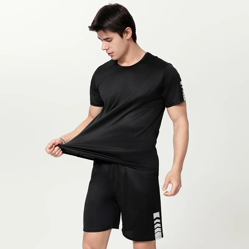 2-Pack Men’s Summer Casual T-Shirt & Shorts Set – European & American Size Activewear for Running & Fitness Style Heaven