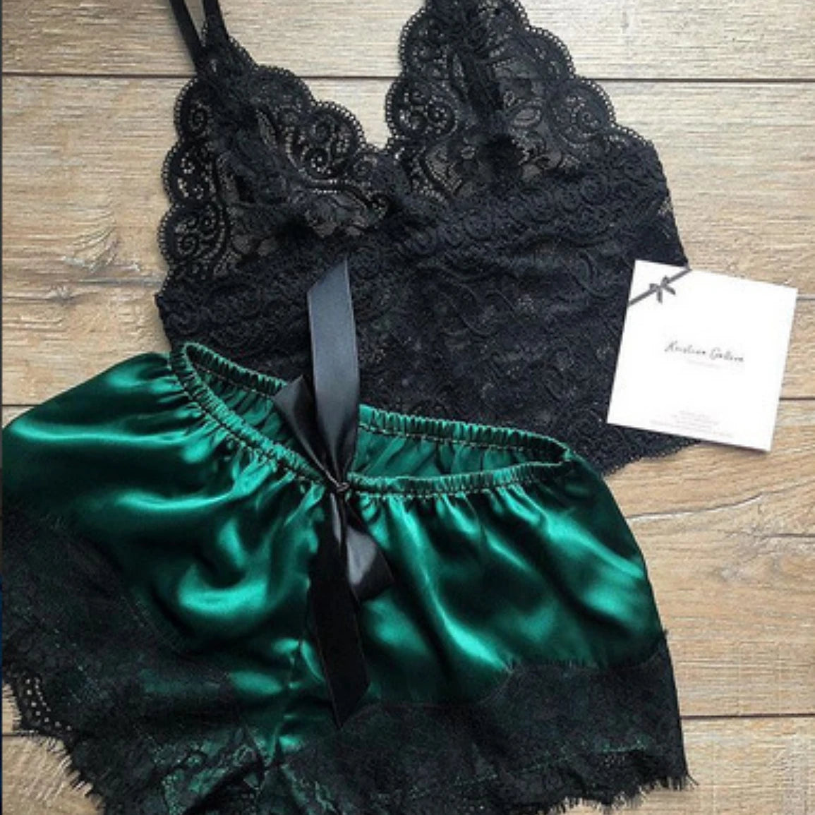 Sexy Lace Pajama Set – 2-Piece Camisole & Shorts Sleepwear for Women Style Heaven