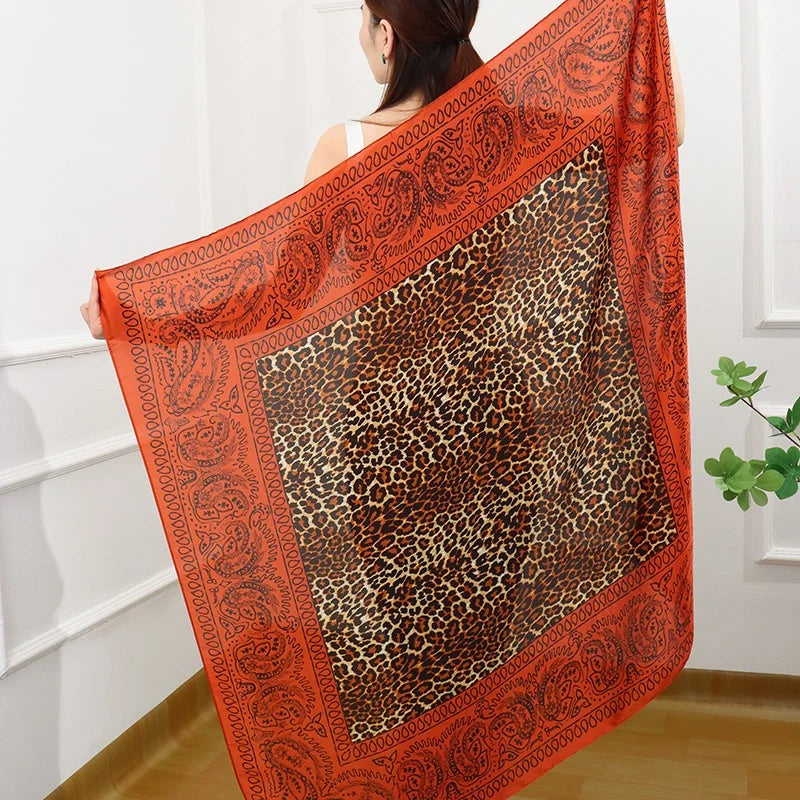 Large Imitation Silk Travel Scarf | 110x110cm Beach Sarong Wrap | Bikini Cover-Up for Women - Style Heaven