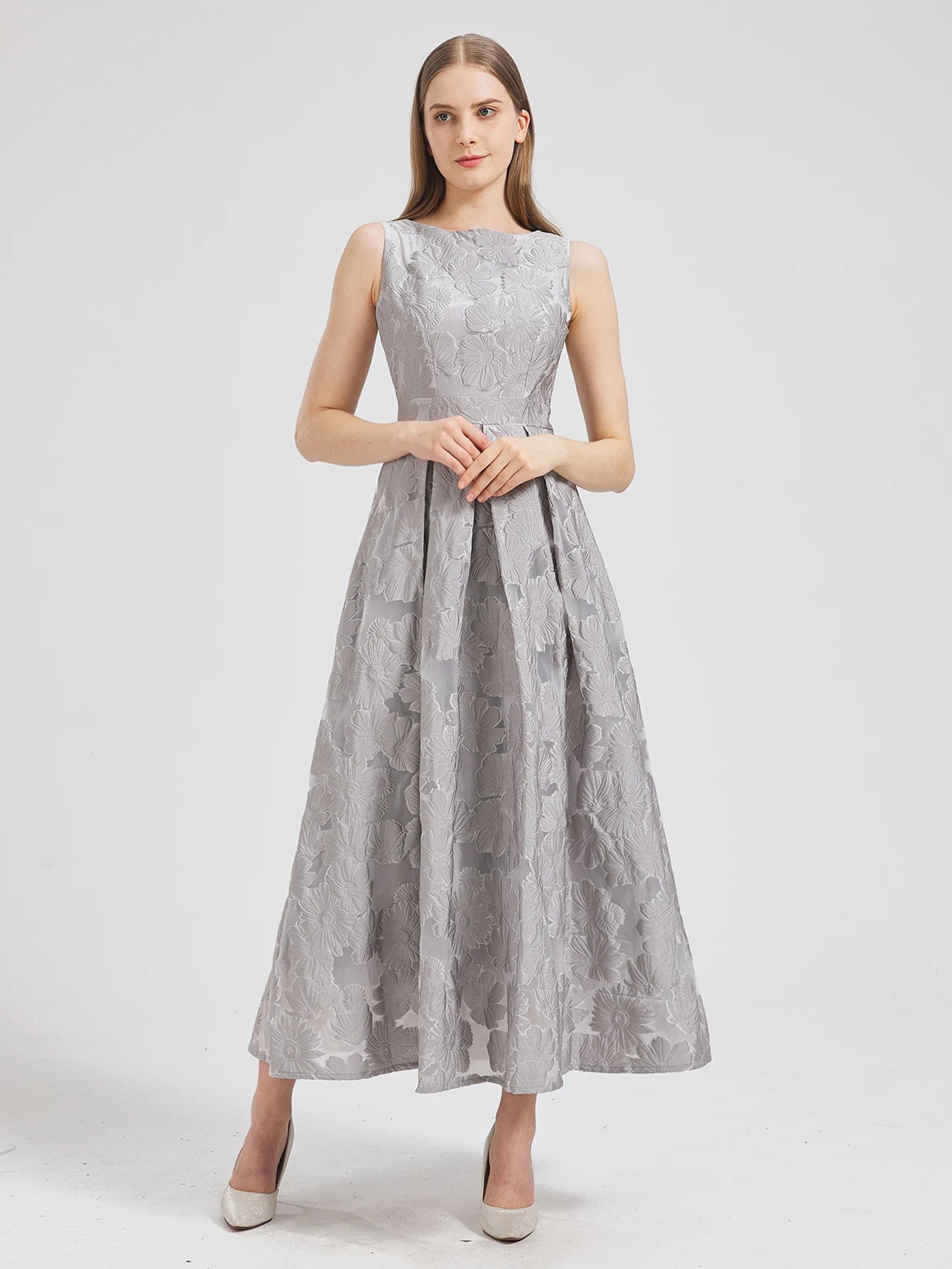 Women’s 2024 New Fashion Organza Flower Embroidery Long Dress – Elegant Sleeveless Evening Prom Dress Style Heaven