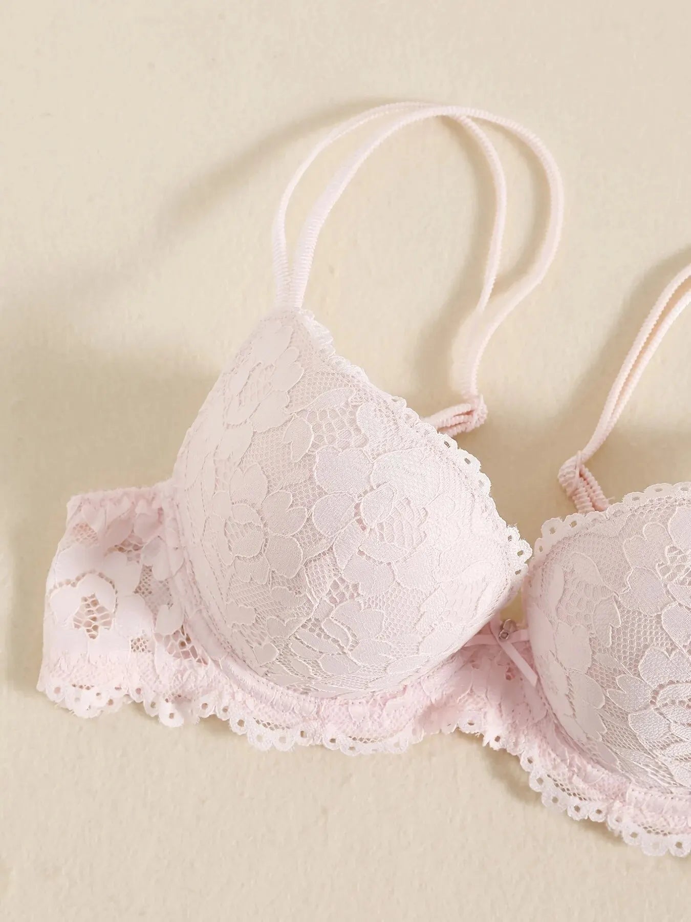 Elegant Lace Embroidery Lingerie Set – Push-Up Bra & Sheer Panty, Breathable Fabric, Perfect for Valentine's Day Style Heaven