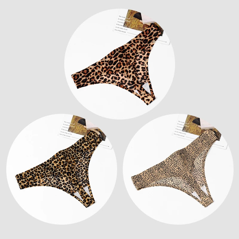 3-Pack Seamless Leopard Thongs – Sexy & Breathable T-Back Panties Style Heaven