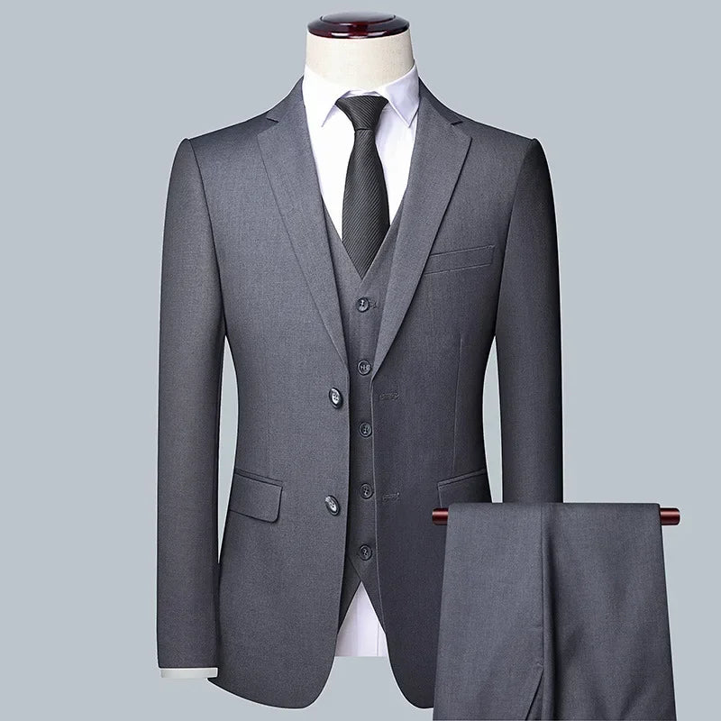 Men’s 3-Piece Formal Suit Set – Blazer, Vest & Trousers for Business, Wedding, or Casual Wear (M-6XL) Style Heaven